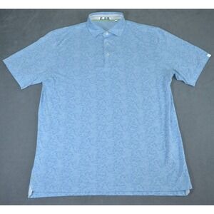 Tasc Performance Polo Shirt Mens L Blue Geometric Lightweight Performance Golf